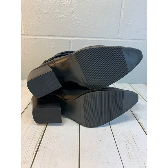 Steve Madden Taos Black Leather Slouch Cowboy Western Boots Women's 9M - Picture 6 of 11